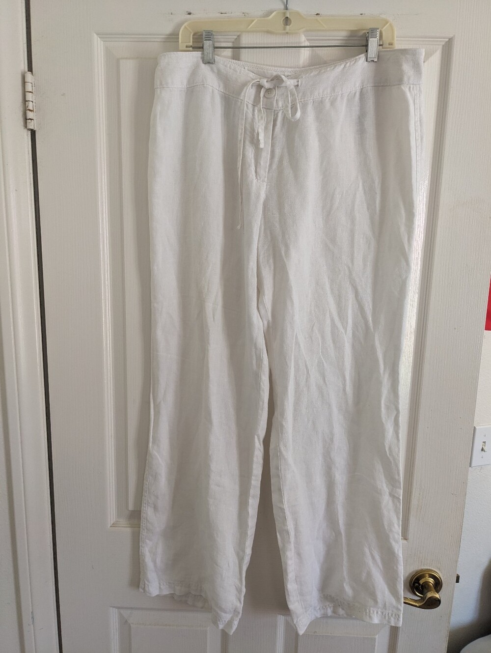 Tommy Bahama White Linen Drawstring Pants